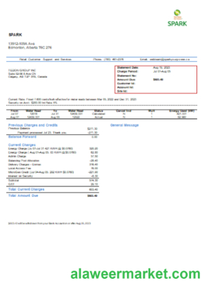 Spark Alberta utility business bill,  SCR